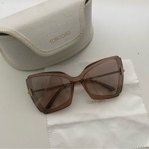 TOM FORD - Gia Semi-Rimless Butterfly Sunglasses